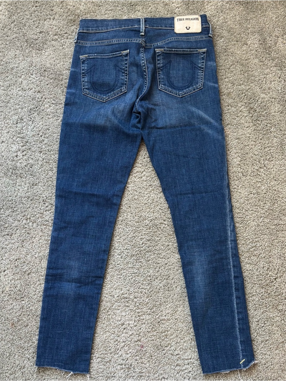 True Religion Halle Medium Wash Raw Hem Jeans Size 26